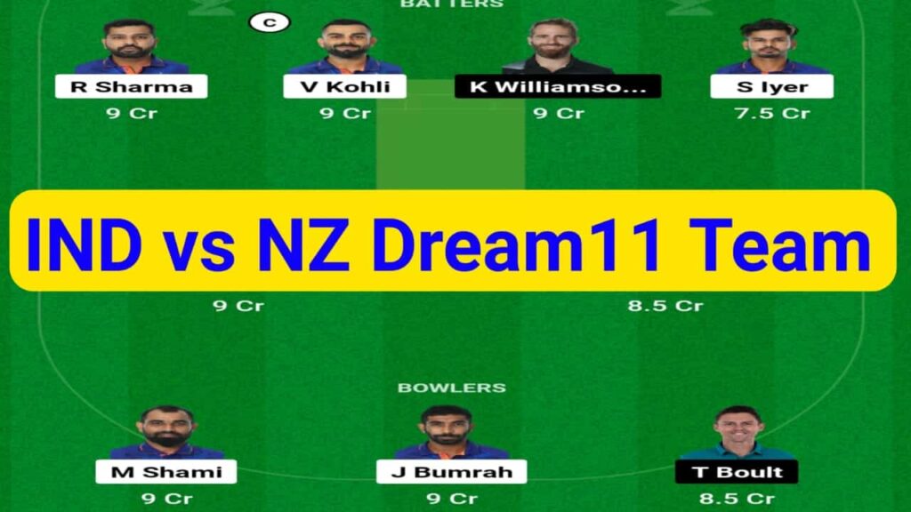 IND vs NZ Dream11 Team